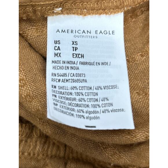 Y2K American Eagle Top XS Crop Lace Ribbon Boho Peasant Babydoll Cottagecore Vtg - Picture 5 of 8